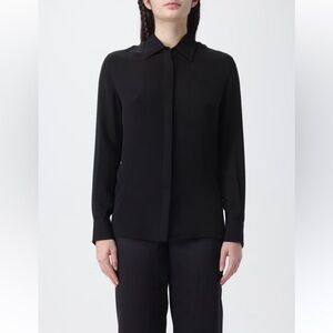 Giorgio Armani Black Long Sleeve Hidden Button Shirt. Size 52 Italian